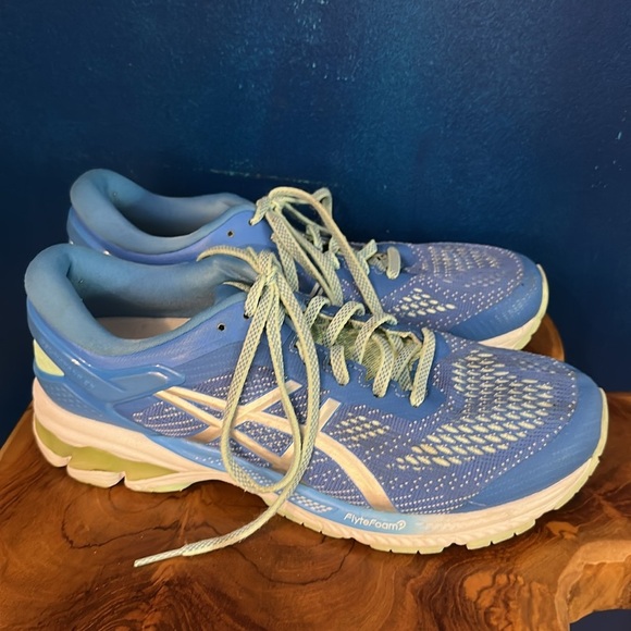 ASICS Gel Kayano 26 Blue Coast Pure Silver Running Shoes Women’s Size 9 - Picture 5 of 7